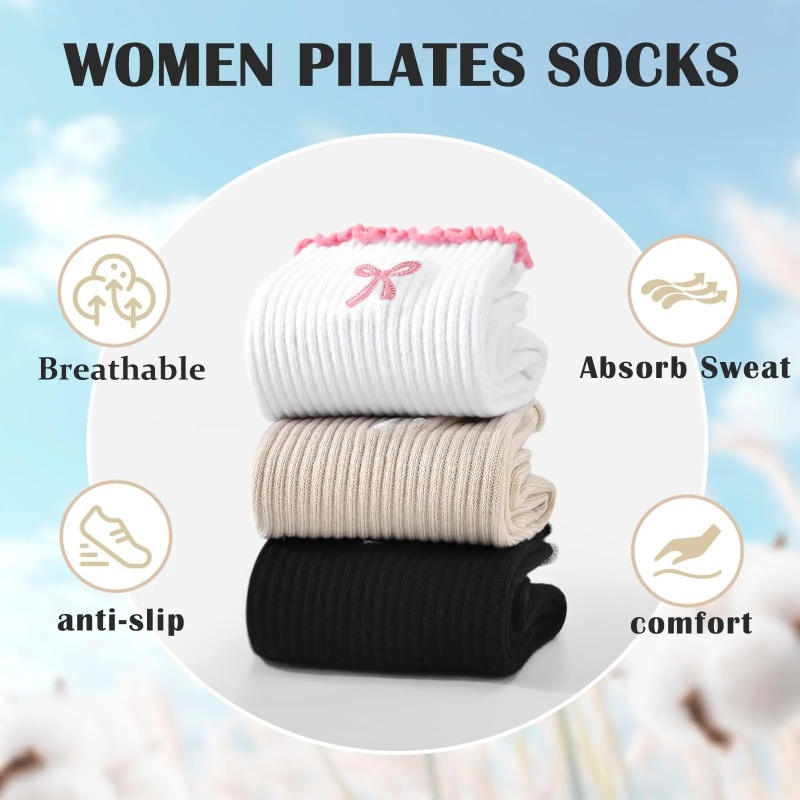 Pilates & Yoga Studio Alineacion - Профессиональные носки для йоги, хлопковые с