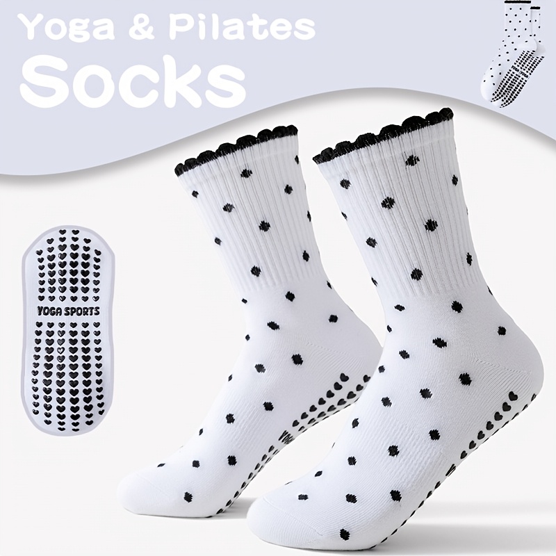 Pilates Yoga Barre - Женские белые носки для йоги с